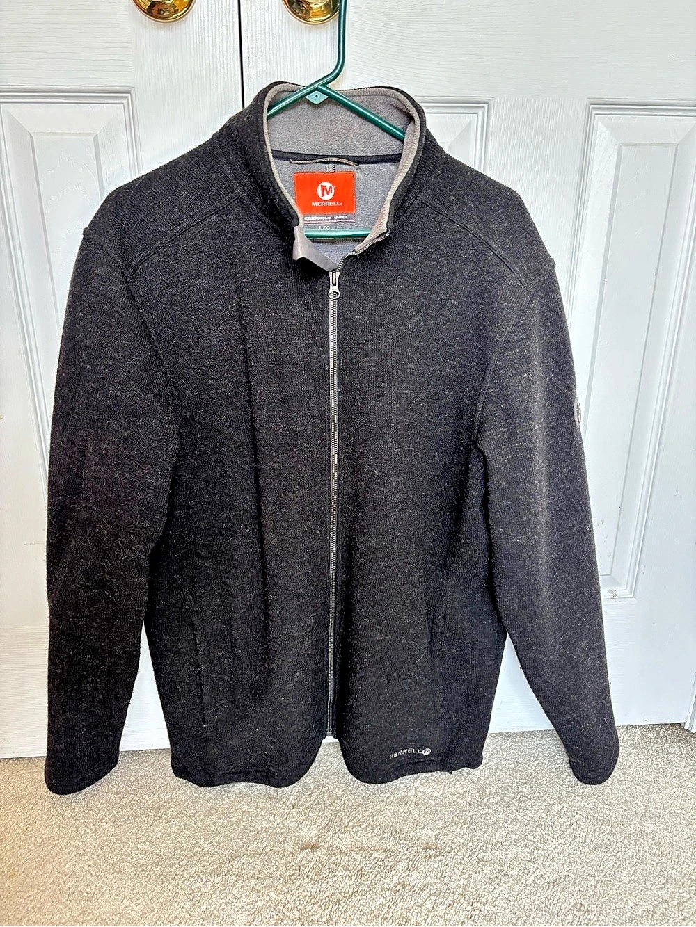 Merrell Big Sky‎ Mens Wool Blend Full Zip black Jacket Sz large